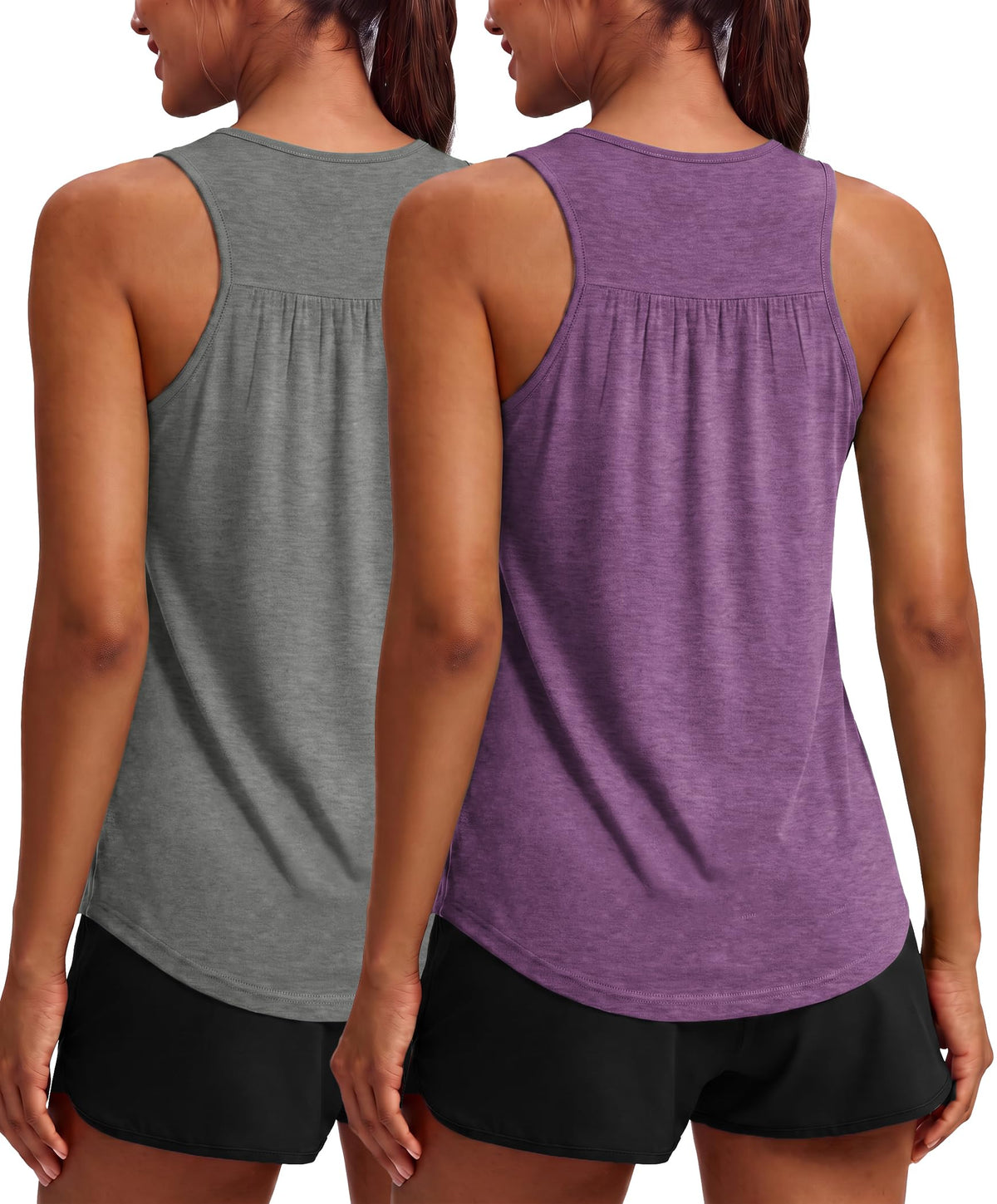 PINSPARK Workout Tank Tops for Women Racerback Athletic Gym Yoga Shirt
