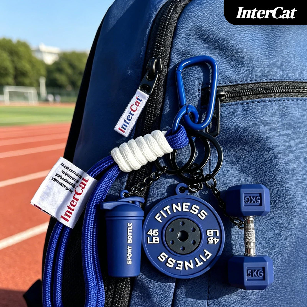 InterCat Gym Keychain for Women Men, Fitness Keychain Set