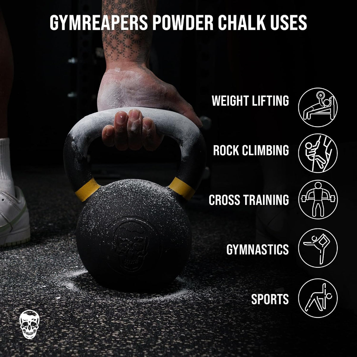 Gymreapers Gym Chalk, Athletic Powder Chalk for Maximum Grip Magnesium Carbonate Chalk for Powerlifting, Weightlifting, Rock Climbing, Gymnastics Chalk Block (8-2oz Chalk Blocks)