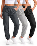 Womens Sweatpants 3 Pack Fleece Joggers For Women With zipper pockets