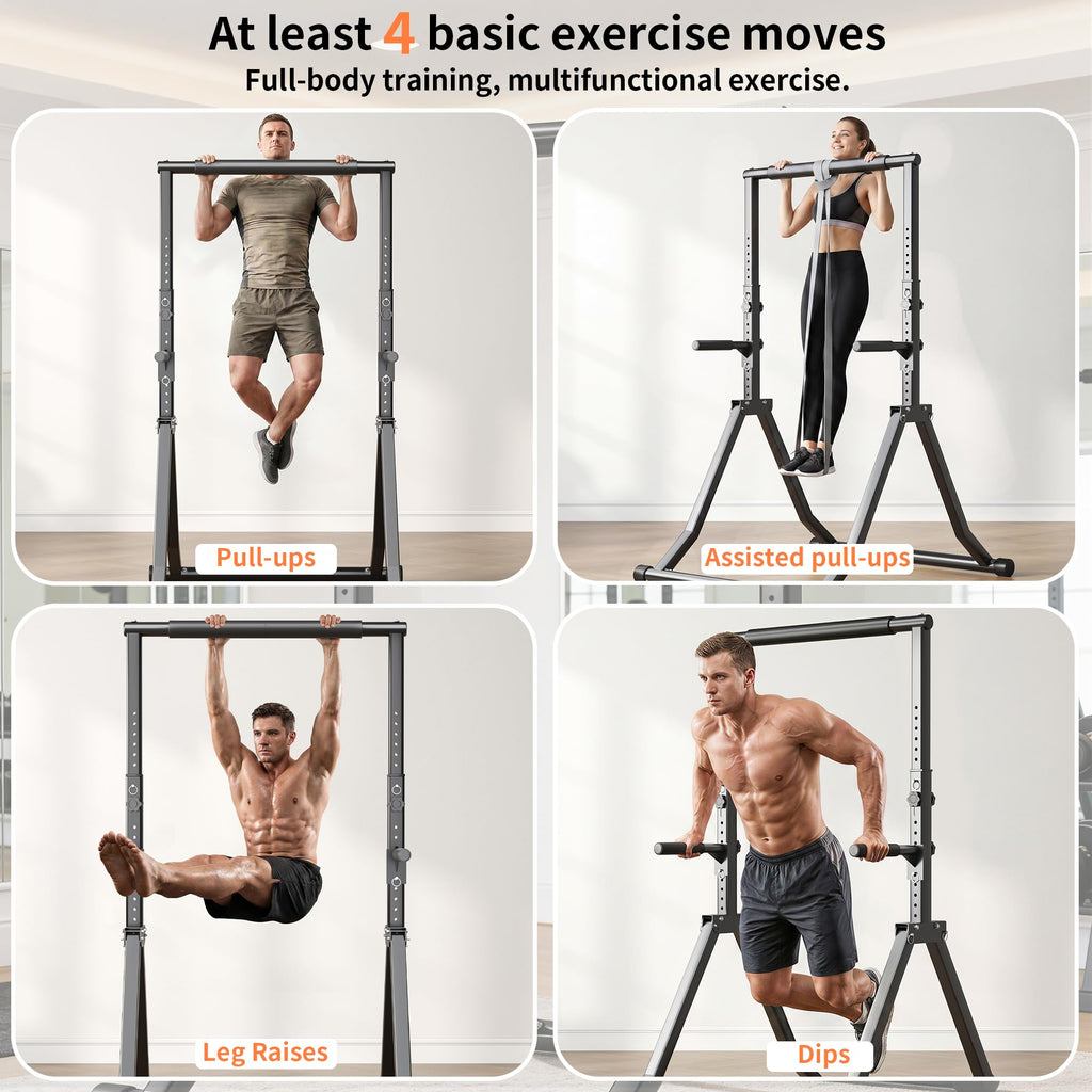 Foldable Pull Up Bar Station 66.1''-84.6'' Power Tower