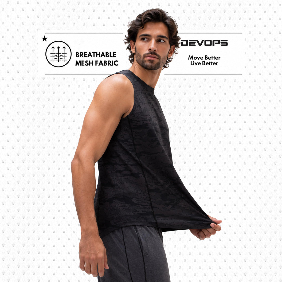 DEVOPS 3 Pack Men's Tank Tops Sleeveless Muscle Shirts Dry Fit Mesh Workout
