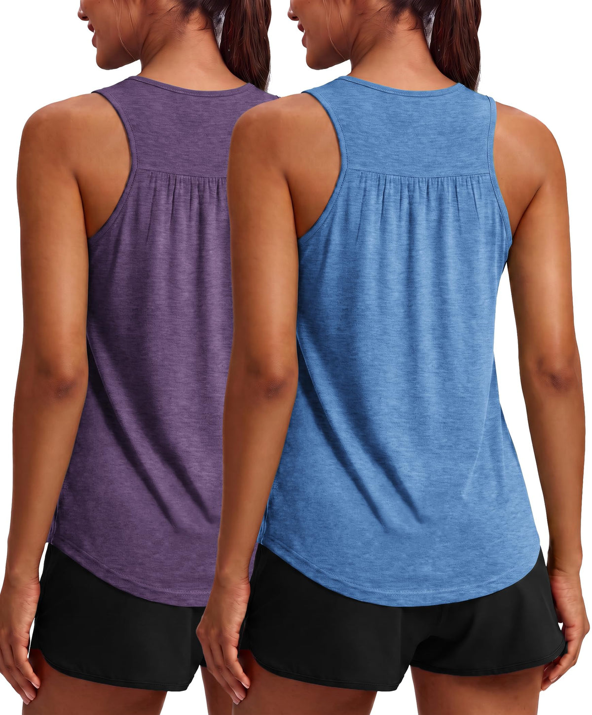 PINSPARK Workout Tank Tops for Women Racerback Athletic Gym Yoga Shirt