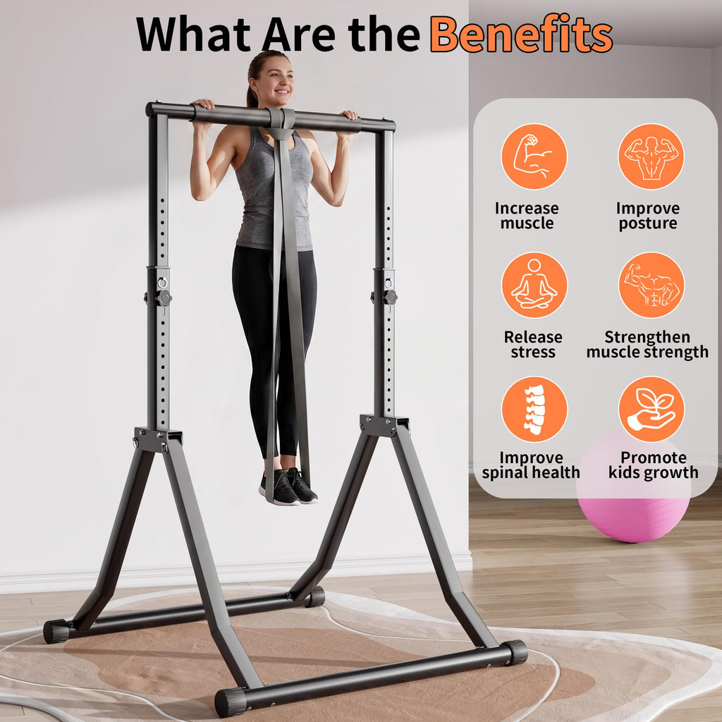 Foldable Pull Up Bar Station 66.1''-84.6'' Power Tower