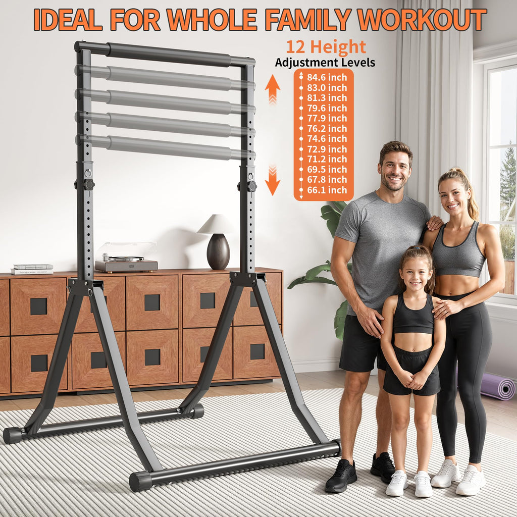 Foldable Pull Up Bar Station 66.1''-84.6'' Power Tower