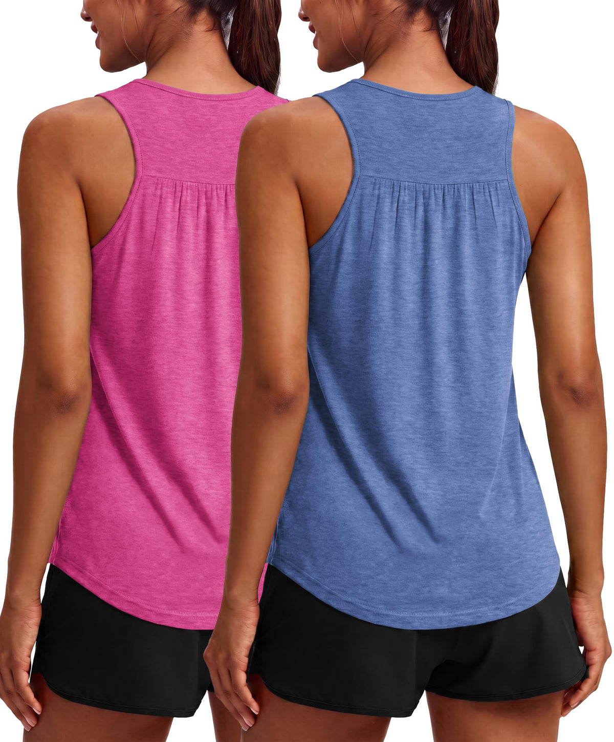 PINSPARK Workout Tank Tops for Women Racerback Athletic Gym Yoga Shirt