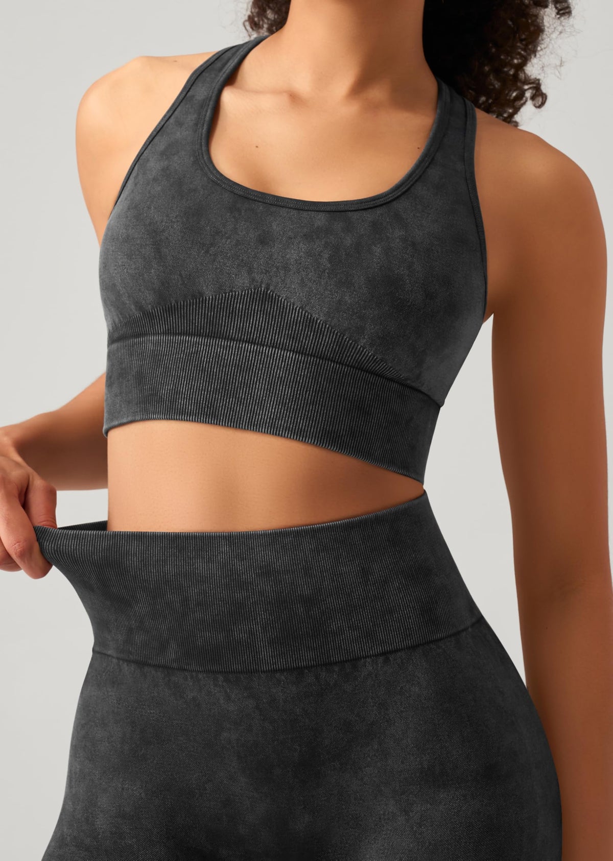 OLCHEE Womens Workout Sets 2 Piece Racerback Sports Bra High Waist Leggings