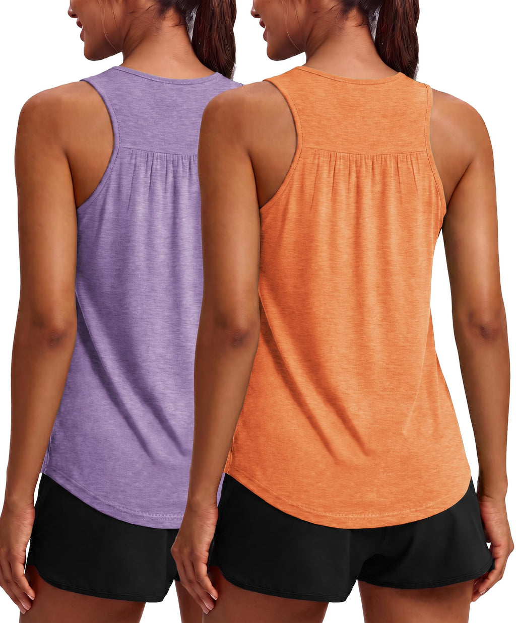 PINSPARK Workout Tank Tops for Women Racerback Athletic Gym Yoga Shirt