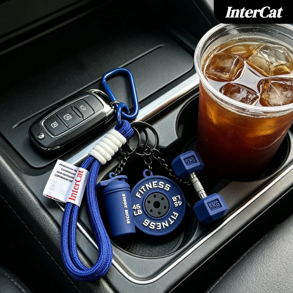 InterCat Gym Keychain for Women Men, Fitness Keychain Set