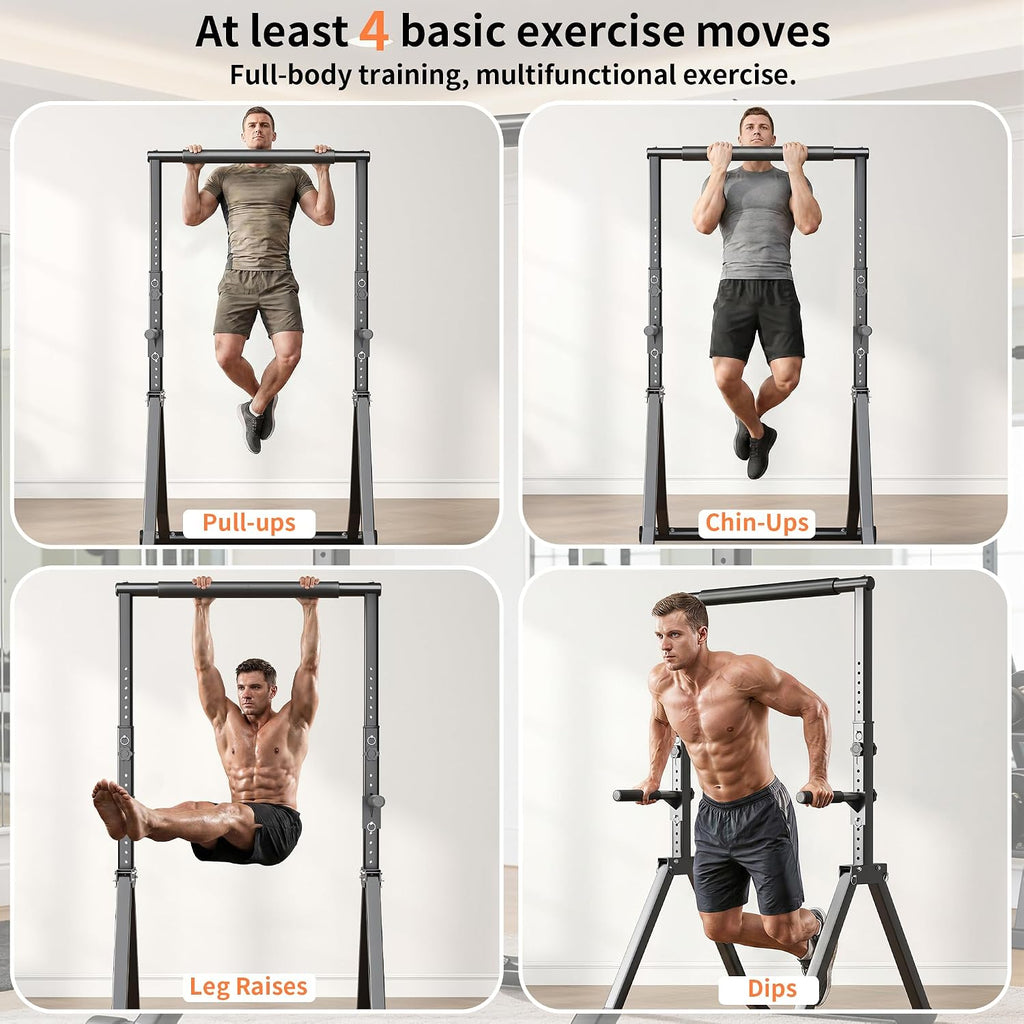 Foldable Pull Up Bar Station 66.1''-84.6'' Power Tower