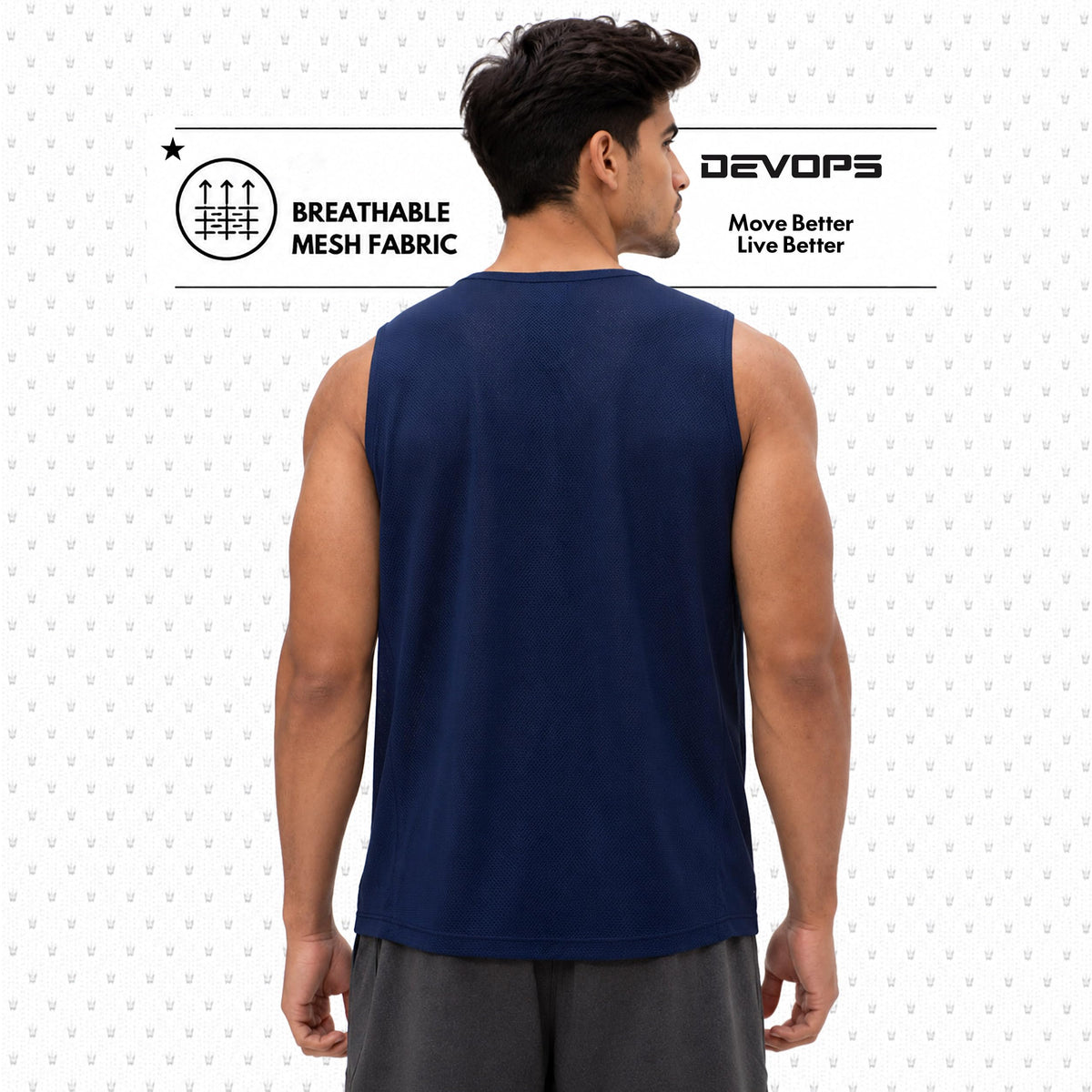 DEVOPS 3 Pack Men's Tank Tops Sleeveless Muscle Shirts Dry Fit Mesh Workout