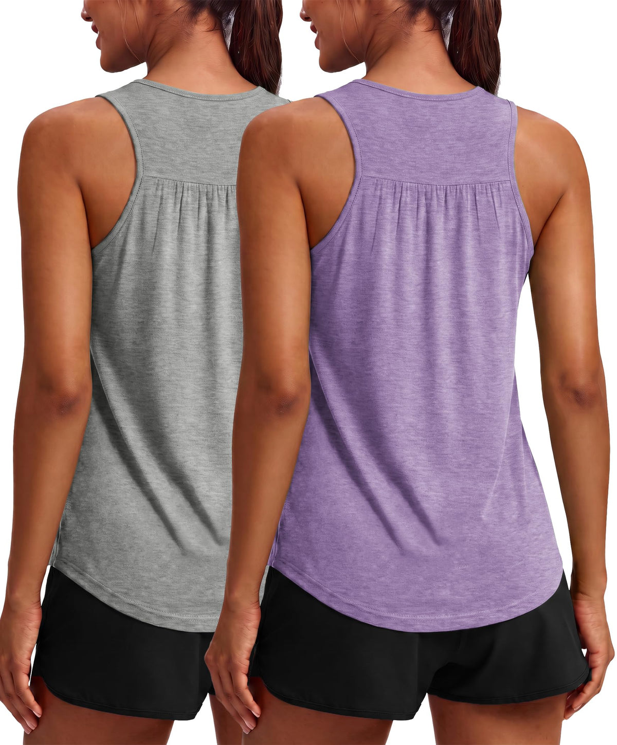 PINSPARK Workout Tank Tops for Women Racerback Athletic Gym Yoga Shirt