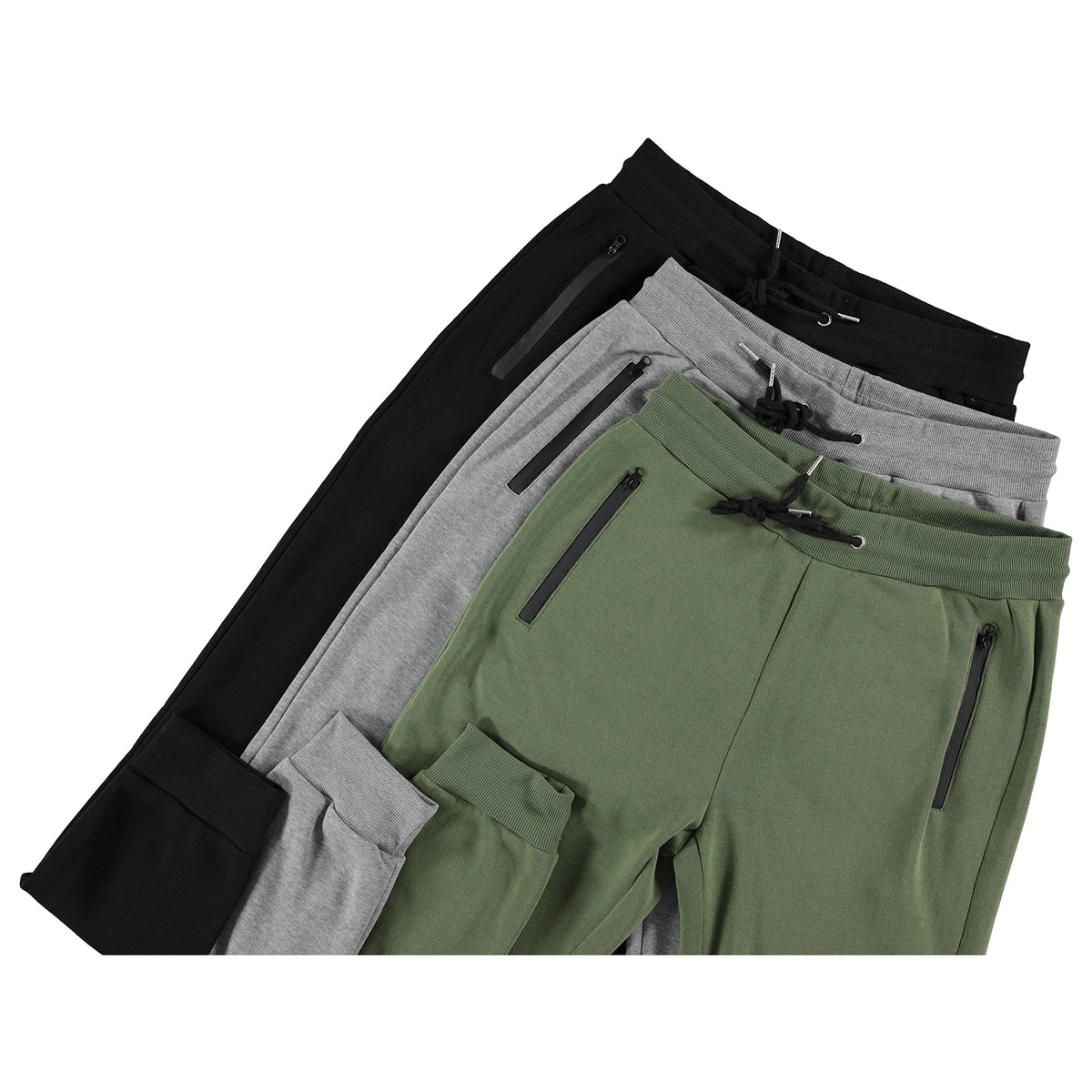 PURE CHAMP Sweatpants for Men 3 Pack Fleece Athletic Workout Joggers Mens Sweatpants with Zipper Pockets Size S-3XL