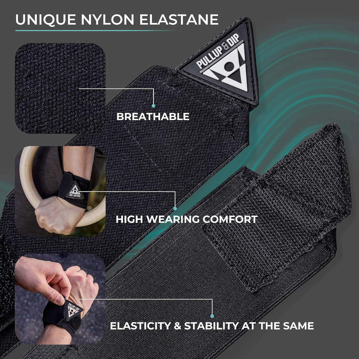 PULLUP & DIP Wrist Wraps, Professional Wrist Support for Weightlifting, Calisthenics, Bodybuilding & Strength Training, Stabilizing & Protective for Women & Men, No More Wrist Pain
